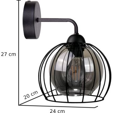 Sienas lampa SOLO BLACK 1xE27/60W/230V