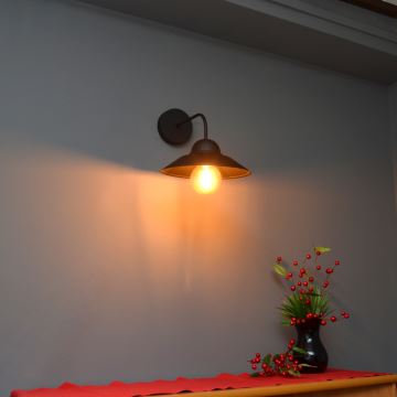 Sienas lampa SORAPIS 1xE27/15W/230V melna