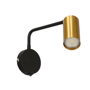 Sienas lampa TINA 1xGU10/15W/230V melna/zelta