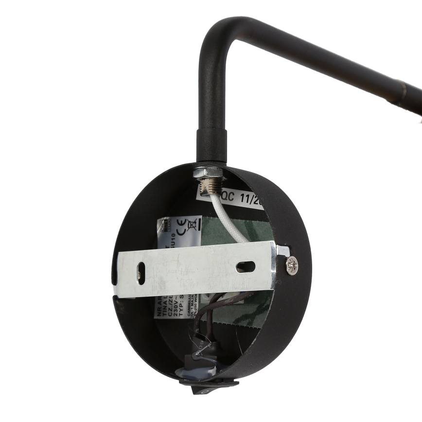 Sienas lampa TINA 1xGU10/15W/230V melna/zelta