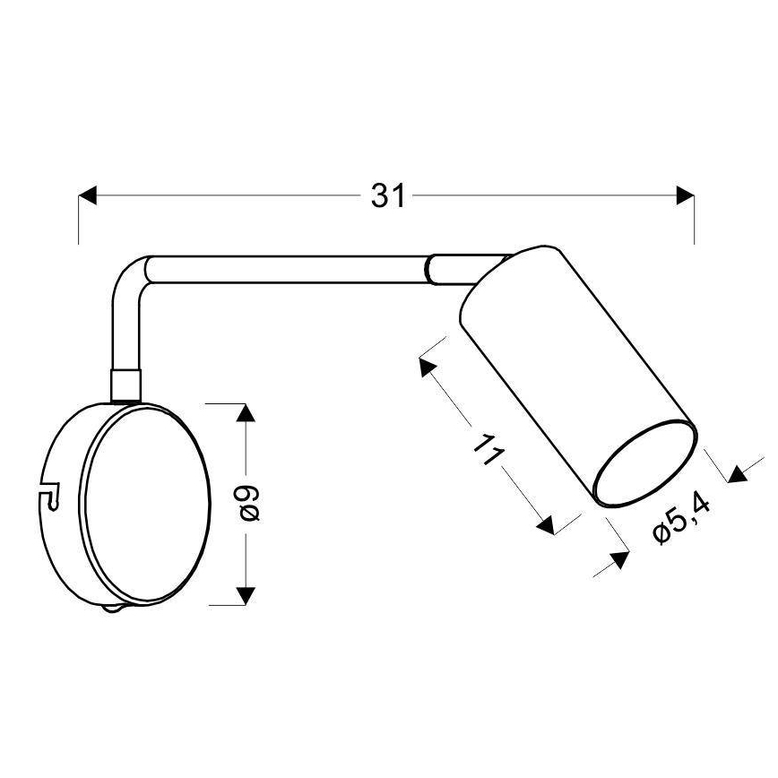 Sienas lampa TINA 1xGU10/15W/230V melna/zelta