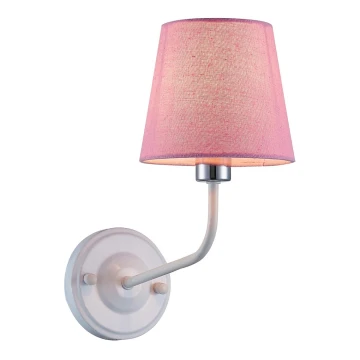 Sienas lampa YORK 1xE14/60W/230V rozā/balta
