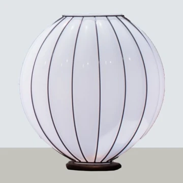 SIRU - Galda lampa SFERA 1xE27/60W/230V melna/balta Venēcijas stikls