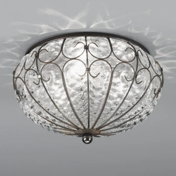 SIRU - Griestu lampa SAN TOMÀ 3xE14/40W/230V caurspīdīga/hroms Venēcijas stikls