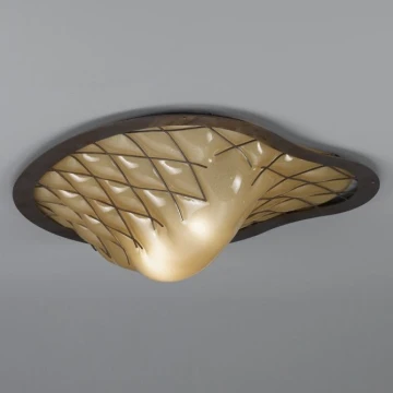 SIRU - Griestu lampa SANT'ERASMO 1xE27/60W/230V brūna/bēša Venēcijas stikls