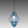 SIRU- Lustra ar ķēdi CLASSIC 1xE27/60W/230V d. 30 cm zila/melna Venēcijas stikls