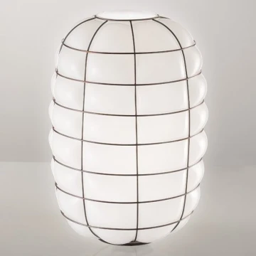 SIRU - Sienas lampa LANTERNA 1xE27/60W/230V melna/balta Venēcijas stikls