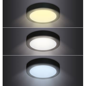 LED Griestu lampa LED/24W/230V 3000/4000/6000K melna, apaļa