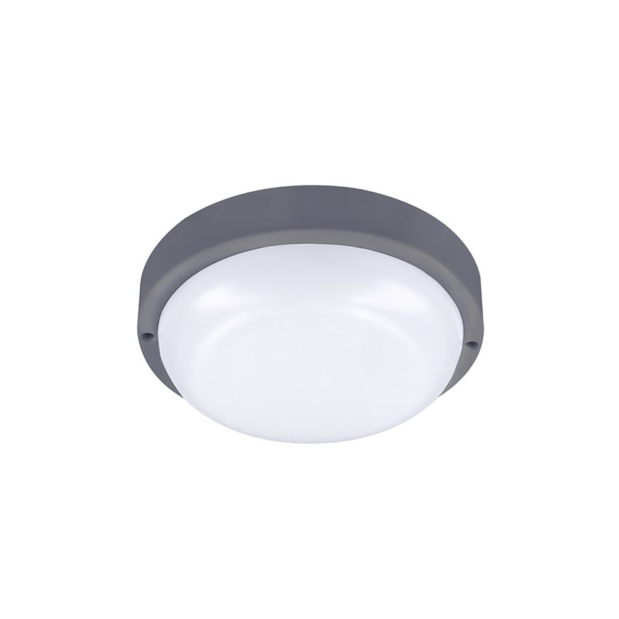 LED Āra sienas lampa LED/13W/230V 4000K IP54 pelēka apaļa