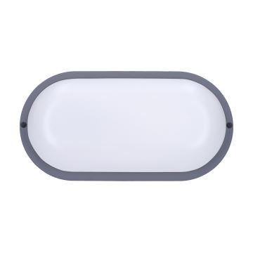 LED Āra sienas lampa LED/20W/230V 4000K IP54 pelēka ovāls