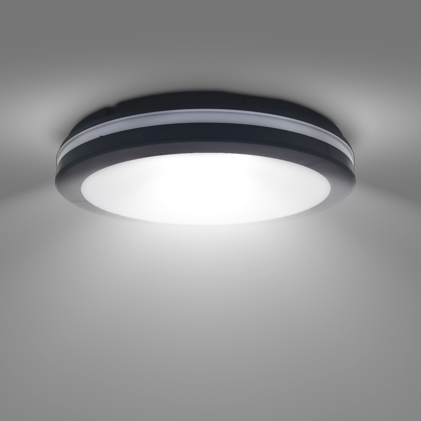 LED Aptumšojama āra griestu lampa LED/18W/22W/26W/230V 3000/4000/6500K IP65 melna