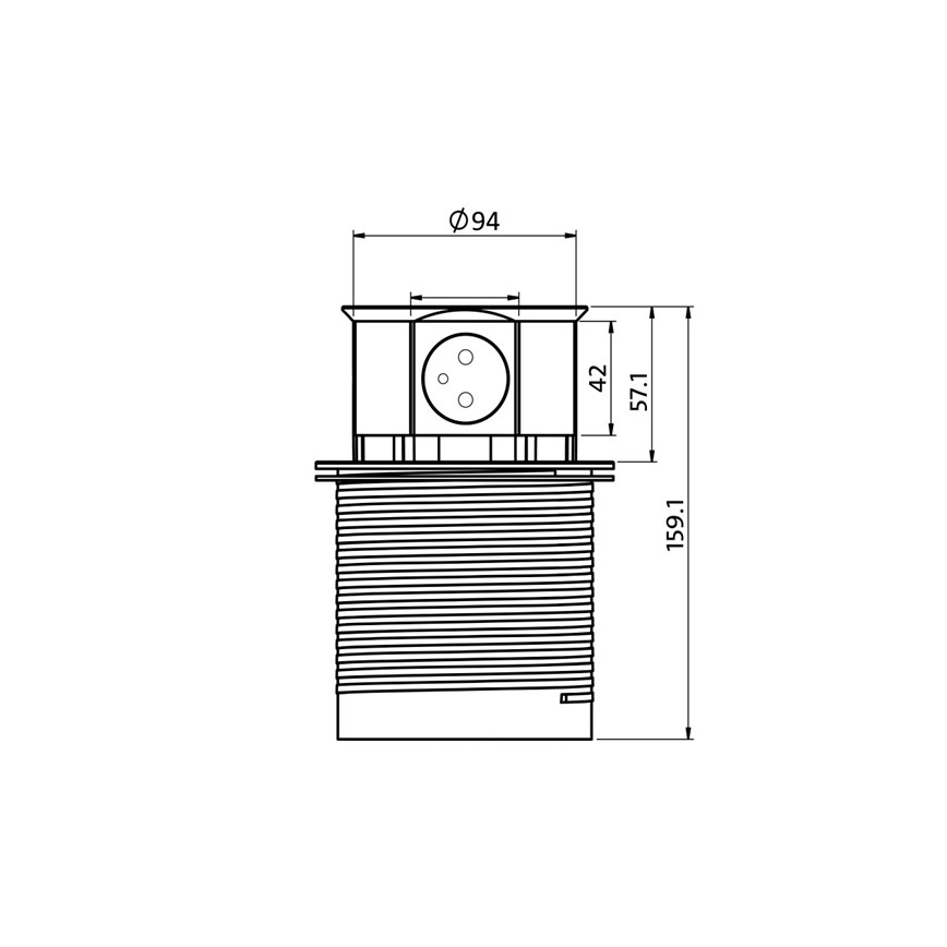 Soligth PP100USB - Kontaktligzdu kolonna galda virsmai 2x230V + 2xUSB