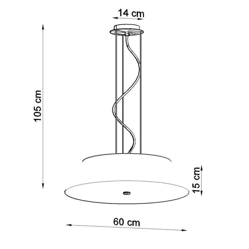 Lustra ar auklu VEGA 5xE27/60W/230V d. 60 cm balta