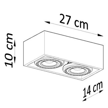 Griestu lampa QUATRO AR111 2xGU10/40W/230V dižskābardis