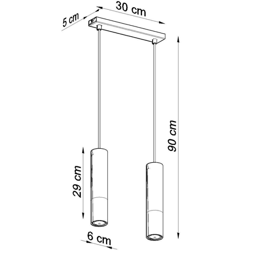 Lustra ar auklu LOOPEZ 2xGU10/10W/230V melna/zelta