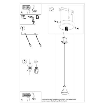 Lustra ar auklu TALEJA 1xE27/60W/230V balta