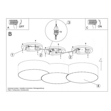 Griestu gaismeklis CIRCLE 6xE27/60W/230V balts