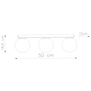 Griestu lampa YOLI 3xG9/12W/230V melna