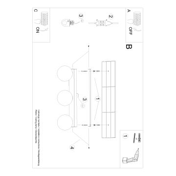 Griestu lampa YOLI 3xG9/12W/230V melna