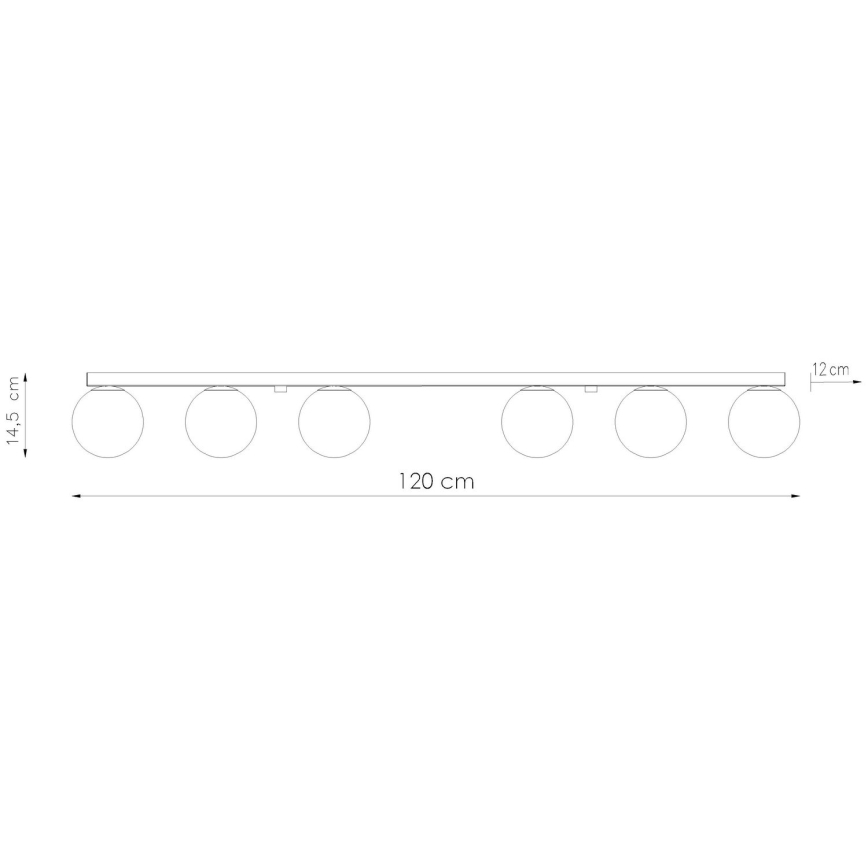 Griestu lampa YOLI 6xG9/12W/230V melna