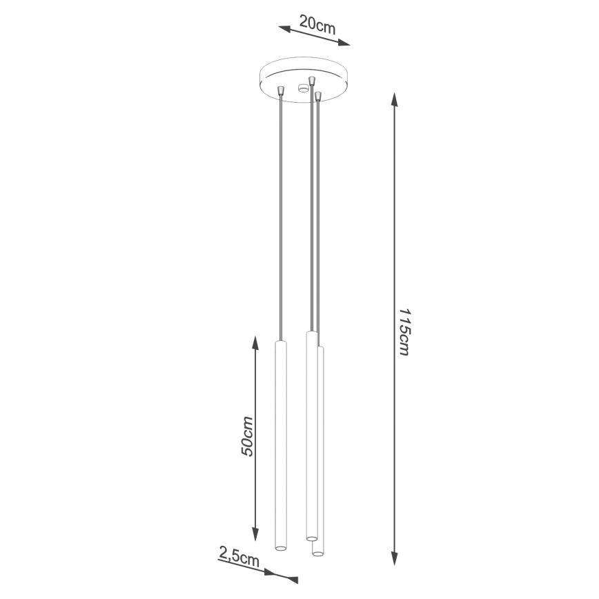 Lustra ar auklu PASTELO 3xG9/8W/230V zelta