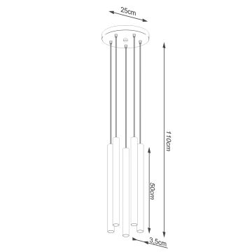 Lustra ar auklu PASTELO 5xG9/8W/230V dižskābardis