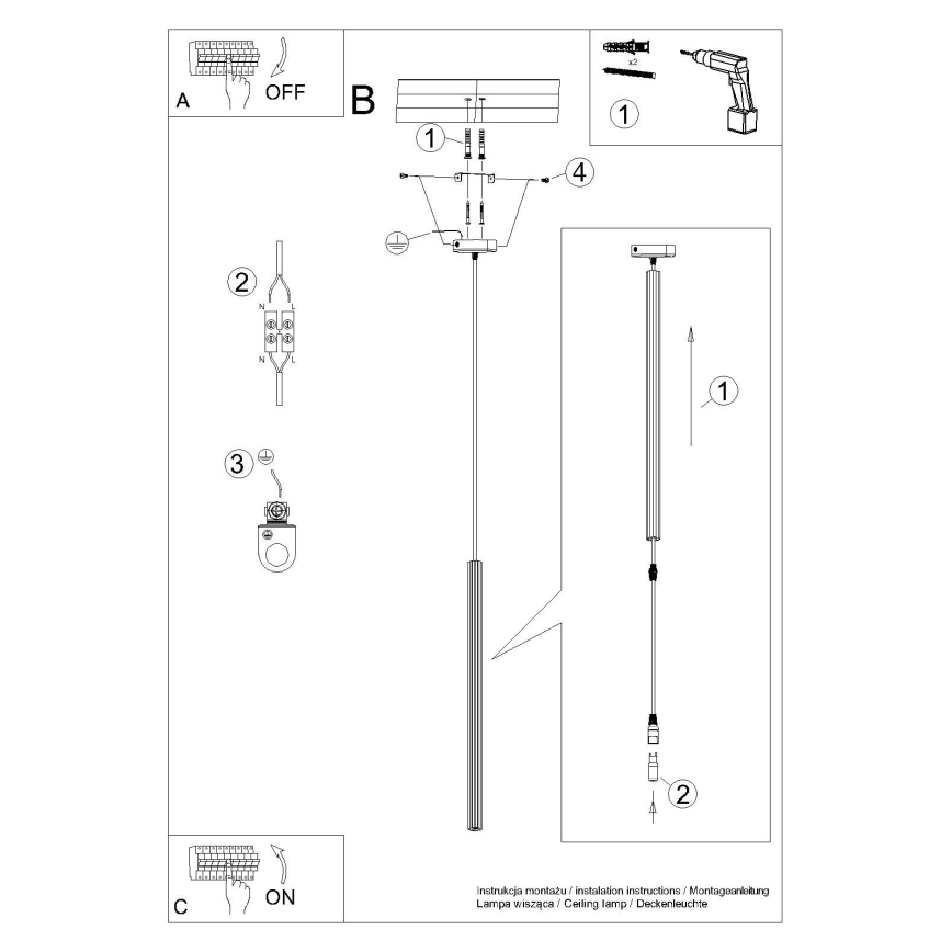 Lustra ar auklu ARCHE 1xG9/8W/230V balta