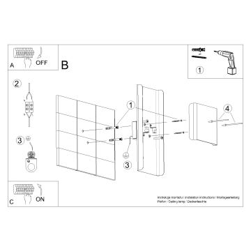 Sienas lampa DURLIN 2xG9/8W/230V balta