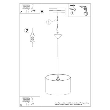 Bērnu lustra ar auklu PRINCESS 1xE27/15W/230V d. 40 cm