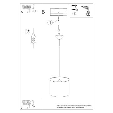 Bērnu lustra ar auklu FAIRY 1xE27/15W/230V d. 30 cm