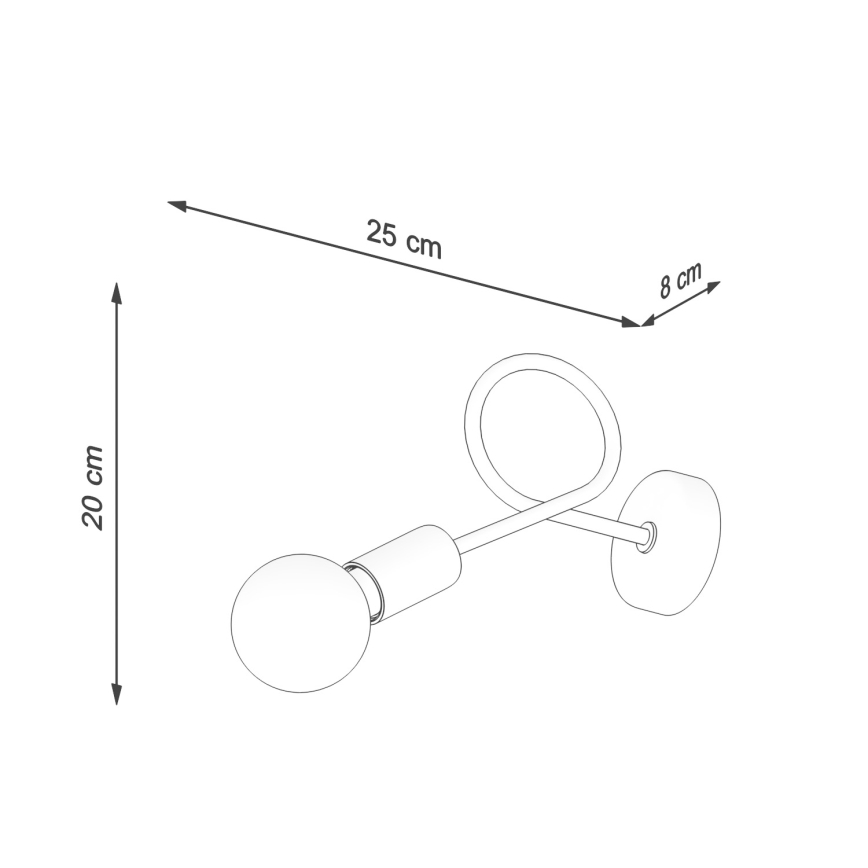 Sienas lampa LOOP 1xE27/15W/230V balta