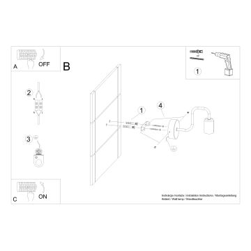 Sienas lampa VECTOR 1xE27/15W/230V melna