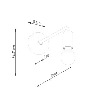 Sienas lampa NORAH 1xE27/15W/230V melna