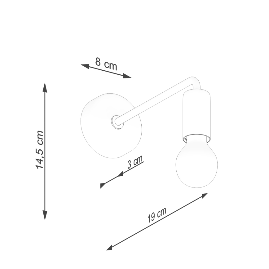 Sienas lampa NORAH 1xE27/15W/230V melna