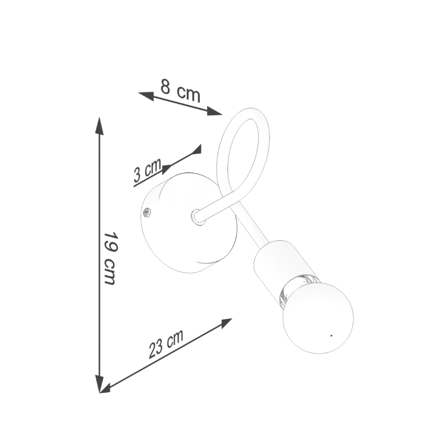 Sienas lampa LEVAR 1xE27/15W/230V melna