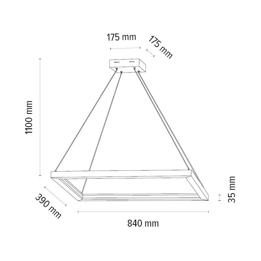 LED Aptumšojama lustra ar auklu LEGNO 2xLED/33W/230V, ozolkoks – FSC sertificēts