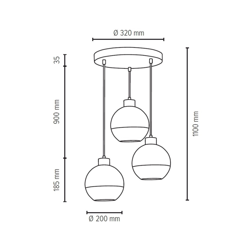 Lustra ar auklu FRESH 3xE27/60W/230V - FSC sertifikāts