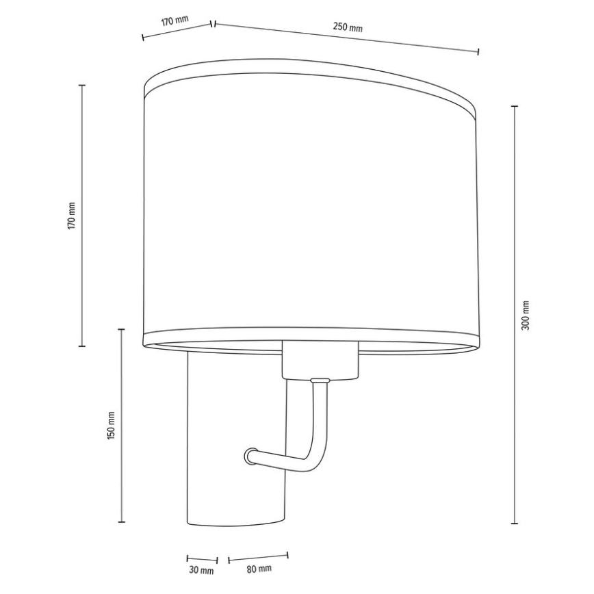 Sienas lampa MERCEDES 1xE27/25W/230V balta/ozols – FSC sertificēts