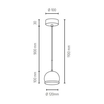 LED Lustra ar auklu BALL WOOD 1xGU10/5W/230V matēts ozolkoks - FSC sertifikāts