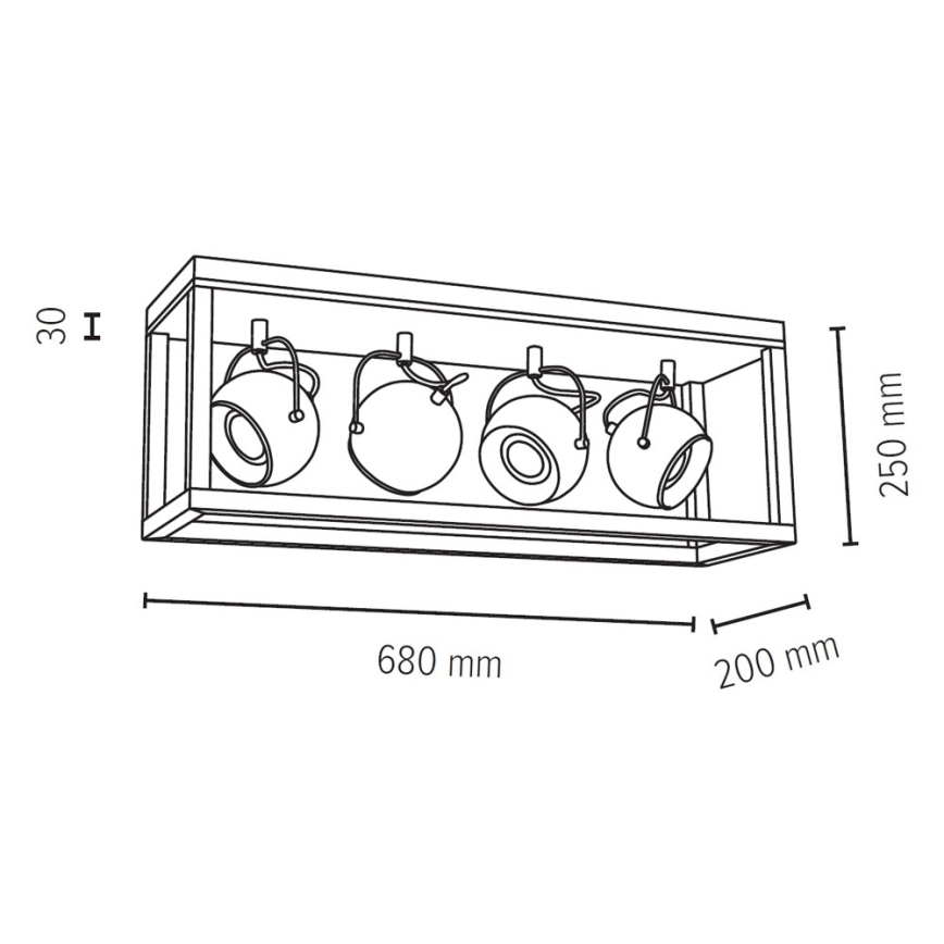 LED Starmetis ROY 4xGU10/5W/230V matēts ozolkoks - FSC sertifikāts