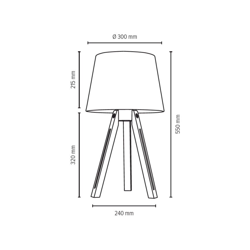 Galda lampa TRIPOD 1xE27/40W/230V  dižskābardis - FSC sertifikāts