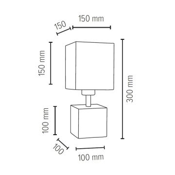 Galda lampa STRONG SQUARE 1xE27/25W/230V betons - FSC sertifikāts