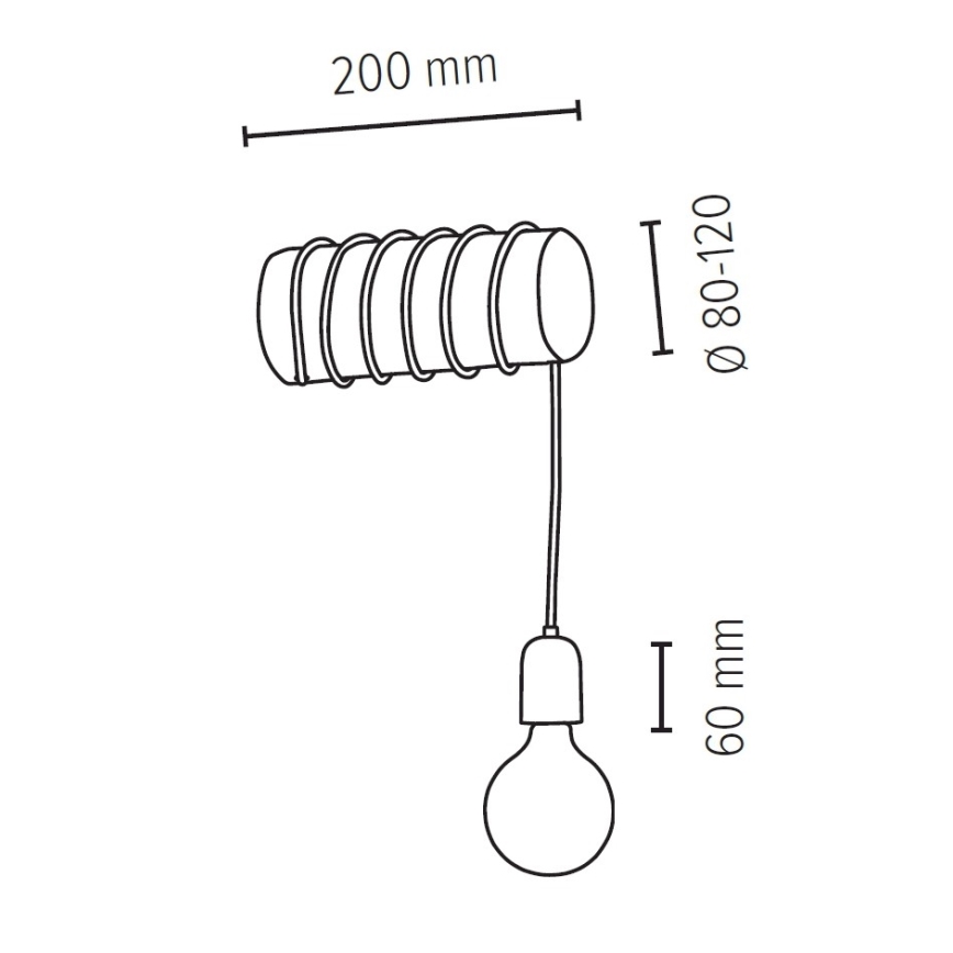 Sienas lampa TRABO 1xE27/60W/230V priede - FSC sertifikāts