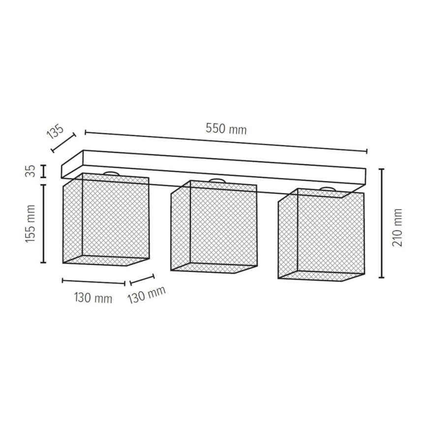 Griestu lampa NORMAN WOOD 3xE27/25W/230V bērzs - FSC sertifikāts