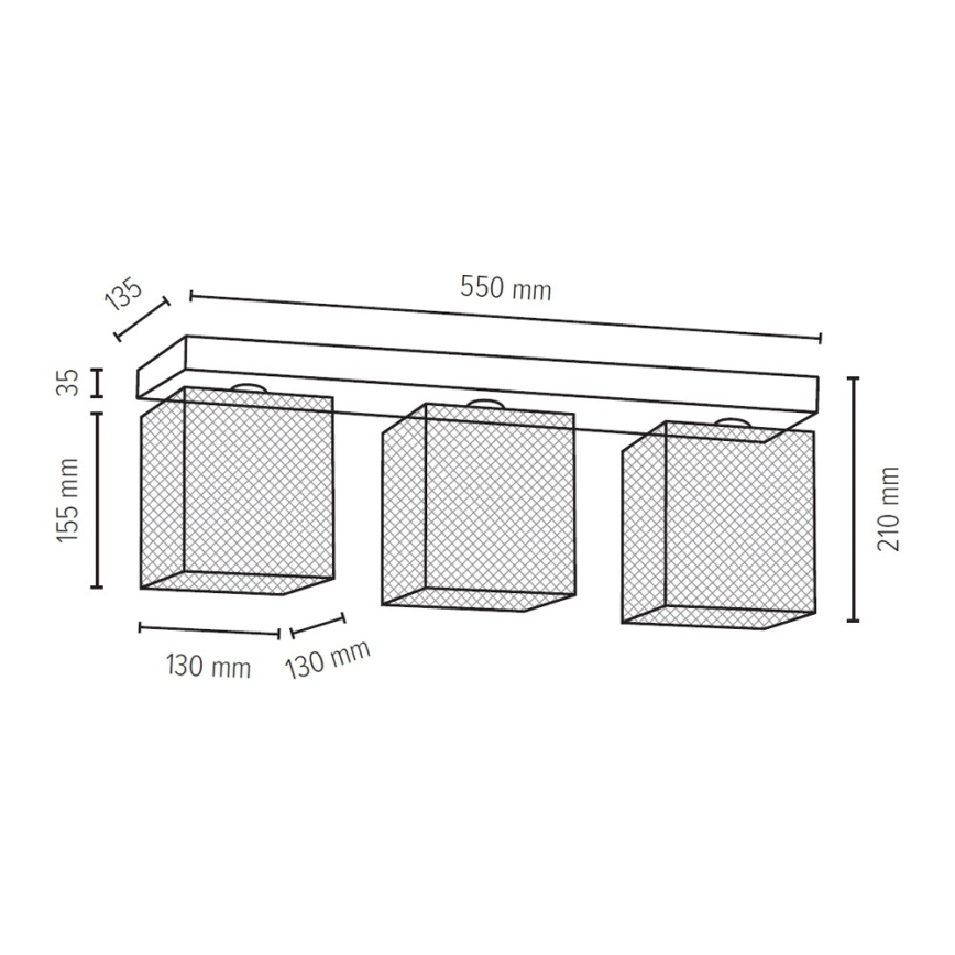 Griestu lampa NORMAN WOOD 3xE27/25W/230V matēts ozols - FSC sertifikāts