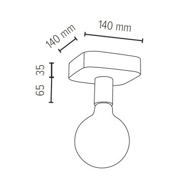 Griestu lampa FORTAN 1xE27/60W/230V betons - FSC sertifikāts