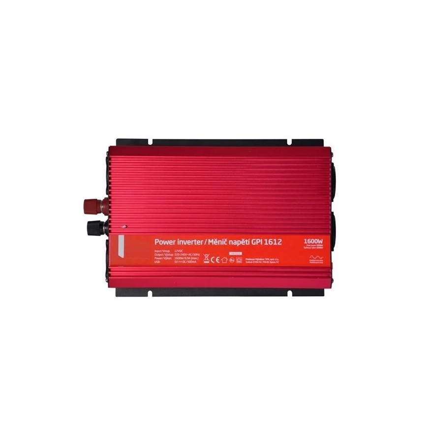 Sprieguma pārveidotājs 1600W/12/230V + USB