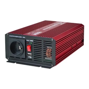 Sprieguma pārveidotājs CARSPA 600W/12/230V + USB