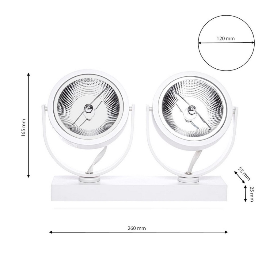 Starmetis LUGAR 2xAR111 - GU10/25W/230V