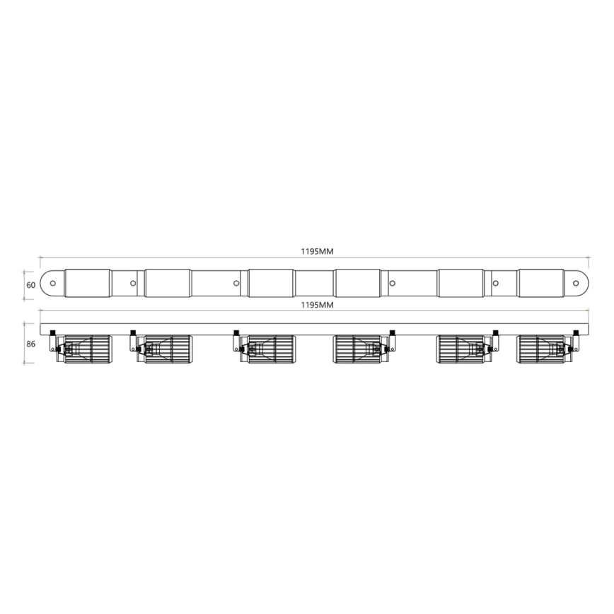 Starmetis VERTICAL 6xGU10/8W/230V melna